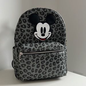 Disney Mickey Cheetah print mini backpack - black and gray